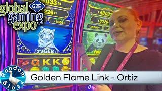 Golden Flame Link White Tiger Slot Machine by Ortiz at #G2E2022 en Español