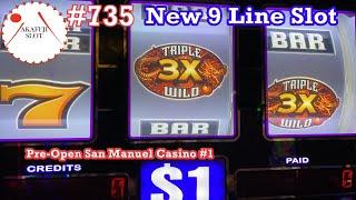 Pre-Open San Manuel Casino - 9 Line New Slot, Triple Wild Dragon Slot, Max Bet $9,  赤富士スロット, あかふじ