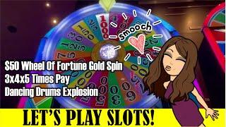 $50 BETS Wheel of Fortune Gold Spin  3x4x5x Times Pay  Dancing Drums Explosion Jackpot!