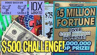 $500 CHALLENGE! Playing $50, $30, $20, $10, $5 TEXAS LOTTERY Scratch Off Tickets
