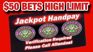 TRIPLE DIAMOND HIGH LIMIT SLOT- GRANDE BETS- LET'S WIN BIG!!!!