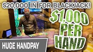 $1,000 A HAND  I WIN MONEY Playing BLACKJACK in LAS VEGAS: $20,000 IN!