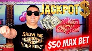 2 Handpay Jackpots On High Limit Top Dollar Slot Machine - $50 Max Bet | Dancing Drums| SE-7 | EP-14