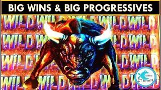 BIG WINS! Rumble Rumble Slot Machine at Wynn w/ Both Progressives!