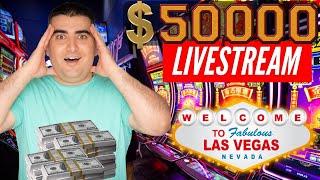 $50,000 High LIMIT Huge LIVE STREAM Slot Play From LAS VEGAS - Up To $100 A Spins! The Power Of NG