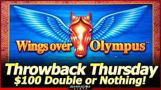 Wings Over Olympus Slot Machine - Throwback Thursday, Double or Nothing!  Live Play and Free Spins