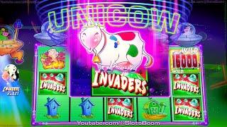 The UNICOW !!! Invaders Attack From the Planet Moolah - BONUS FREE GAMES on CASINO SLOTS