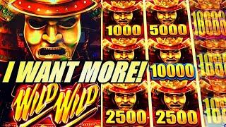 I WANT MORE!! ️ COME ON $1000! WILD WILD SAMURAI Slot Machine (Aristocrat)