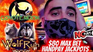 $80 Max Bet HANDPAY JACKPOTS On Wolf Run & Coyote Moon Slots! $10,000 CRAZY High Limit ACTION