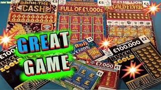 WINNERS..GOLDFEVER..BANK THE CASH..FULL OF £1,000s..BLACK GOLD..SUPER 7s.DOUBLE MATCH..SCRATCHCARDS