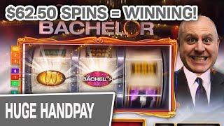 Massive $62.50 Spins Have Me winning & Winning & WINNING  The Bachelor Slots @ Caesars