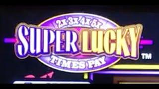 Super Lucky 2x3x4x5x Times Pay LIVE PLAY Slot Machine Pokie at Flamingo, Las Vegas