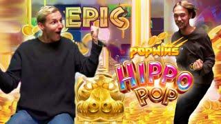 EPIC SUPER MEGA BIG WIN ON HIPPO POP SLOT BY E-BRO AND OGGE