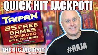 25 FREE GAMES! Quick Hit Jackpot on Taipan Slots | Brian Christopher Slot Challenge