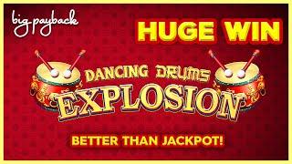 MACHINE ON FIRE! Dancing Drums Explosion Slot - HUGE WIN RETRIGGER!
