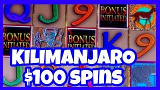 HIGH LIMIT KILIMANJARO SLOT FREE GAMES PAID OUT HUGE JACKPOT/ $100 SPINS