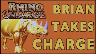 Brian Takes Charge  RHINO CHARGE  Theme Thursdays Live Play  Slot Machine Pokies at MGM