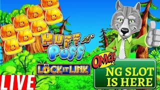 Huff N Puff Slot Machine HANDPAY JACKPOT & Ultimate Fire Link Slot HUGE WIN ! Harrah's Casino In SD
