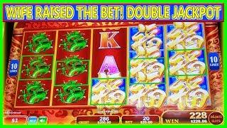 WIFE RAISED THE BET AND STARTED WINNING! DOUBLE JACKPOTS HIGH LIMIT SLOTS
