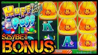HIGH LIMIT Lock It Link Huff N' Puff  $25 BONUS ROUND Slot Machine Casino