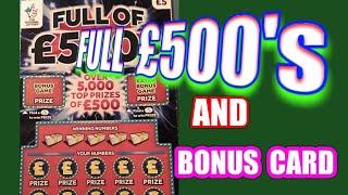 Full of £500s.Scratchcard....and   BONUS scratchcard  .... in our .. One Card Wonder Game