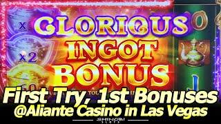 Glorious Fortunes Slot Machine - First Attempt, First Bonuses at Aliante Casino in Las Vegas