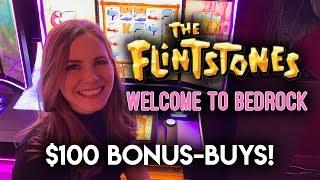 $1000 VS The Flintstones Slot Machine! $100 BONUS BUYS!!
