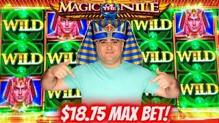 High Limit Magic Of The Nile Slot Machine NICE WINS -$18.75 Max Bet | Live Slot Play | SE-9 | EP-6