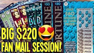 FIXIN FAMILY FAN MAIL!  BIG $220 SESSION! 4X $30 Tickets  Washington Lottery Scratch Offs