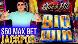 $50 Max Bet HANDPAY JACKPOT On Quick Hit REEL BOOST Slot | Las Vegas Casino Jackpot | SE-2 | EP-30