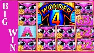 Miss Kitty Gold Slot Machine Bonus BIG WIN w/ RETRIGGER ! Live Aristcrat Wonder 4 Tower Slot Play