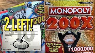 NICE WINS!  $102/TICKETS! $20 Monopoly 200X + Route 66 Road to $1,000,000  TX Lottery Scratch Offs