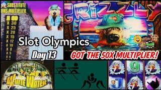 50x Multiplier on Grizzly, YES! Plus Medal Run on White Water! Slot Olympics Day 13