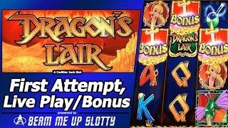 Dragon's Lair Slot - First Attempt, Live Play and Free Spins Bonus