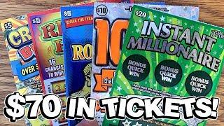 WINS! $20 Instant Millionaire, 100X + LOTS MORE!  TEXAS LOTTERY Scratch Off Tickets