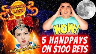 $100 Bets & 5 HANDPAY JACKPOTS On Dragon Link Slot ! Huge High Limit Slot Play In Las Vegas