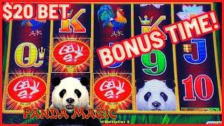 Dragon Link Panda Magic HIGH LIMIT $20 Bonus Round Slot Machine Casino