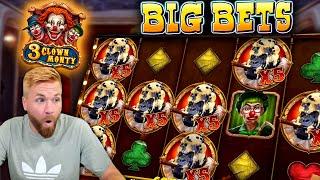 €10 Bet High Stakes BIG WIN on 3 Clown Monty