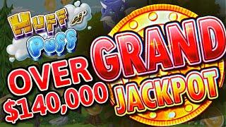GRAND JACKPOT HIGH LIMIT Lock It Link Huff N' Puff MASSIVE HANDPAY OVER $140,000 Slot Machine Casino