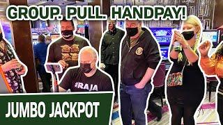 Group. Pull. HANDPAY!  100 Spins to Win at Hard Rock Hollywood