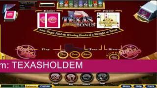 Texas Hold Em Bonus Poker Table Game Video at Slots of Vegas