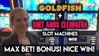 Breaking into Fort Knox! BIG Line Hit! Gold Fish Slot Machine! Bonus! Great WIN!