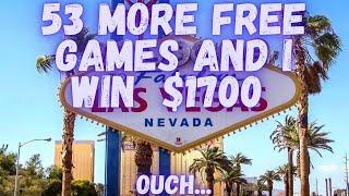 Part 2 of Earlier Today. Another 53 Free Games and I win 1700! Slot Machine Boss