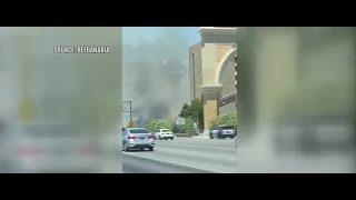 Fire Behind The Bellagio Las Vegas Today
