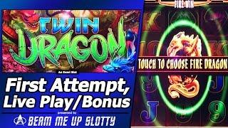 Twin Dragon Slot - Live Play and Free Spins Bonuses in First Attempt at new Everi title