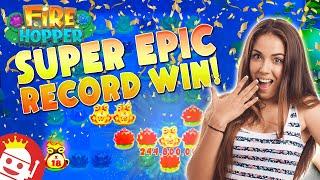 PLAYER LANDS INSANE RECORD WIN ON THE FIRE HOPPER SLOT!!