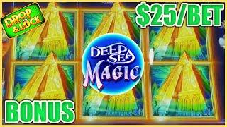 Drop & Lock Deep Sea Magic HIGH LIMIT $25 BONUS ROUND LOCK IT LINK SLOT MACHINE CASINO