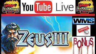 LIVE from the SLOT GALLERY - Lets play ZEUS III REEL BOOST Slot Machine & HIT a JACKPOT HAND PAY!