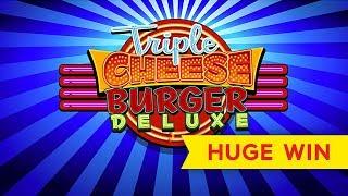 Triple Cheese Burger Deluxe Slot - $8 Max Bet Bonuses - AWESOME SESSION, ALL FEATURES!