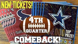 4th Quarter Comeback!  10X Cowboys vs 10X Texans  $100 TEXAS LOTTERY Scratch Offs